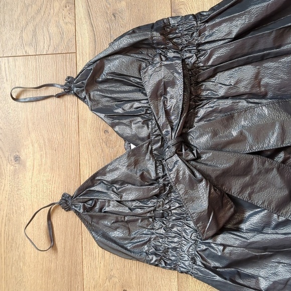 MAX STUDIO Gunmetal BOW TIE Dress LUREX Blend  M - Picture 4 of 12